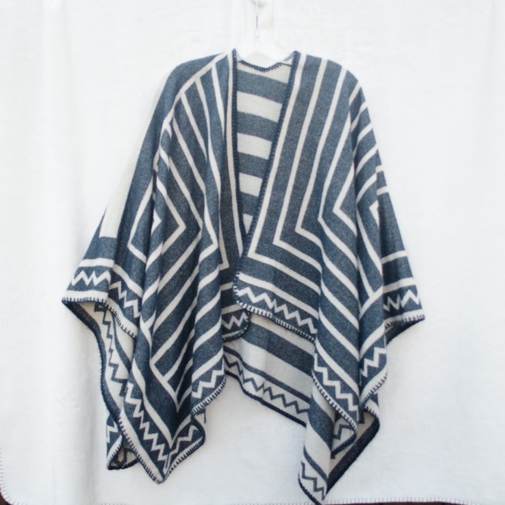 Striped Sweater Pancho | Loft | One Size